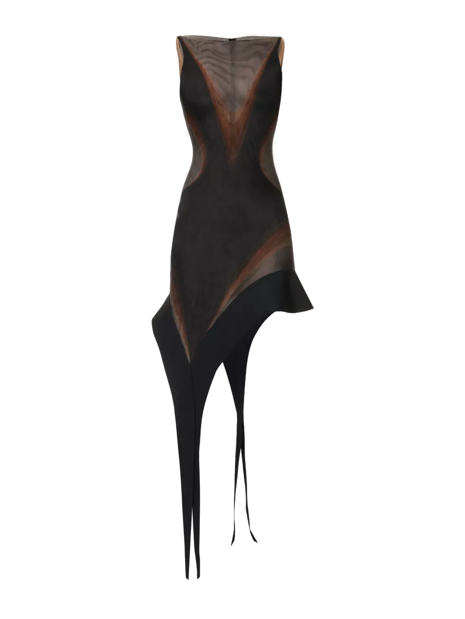 Contrast Sheer Panel Dress Koemi Sheer Panel Dress Guizio Contrast Sheer Panel Dress Koemi Sheer Panel Dress Guizio