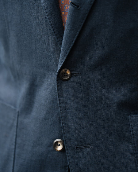 Villalago jacket in blue Irish linen