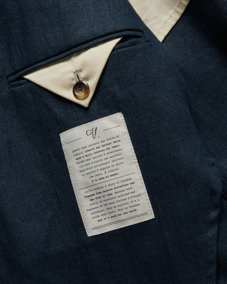 Villalago jacket in blue Irish linen
