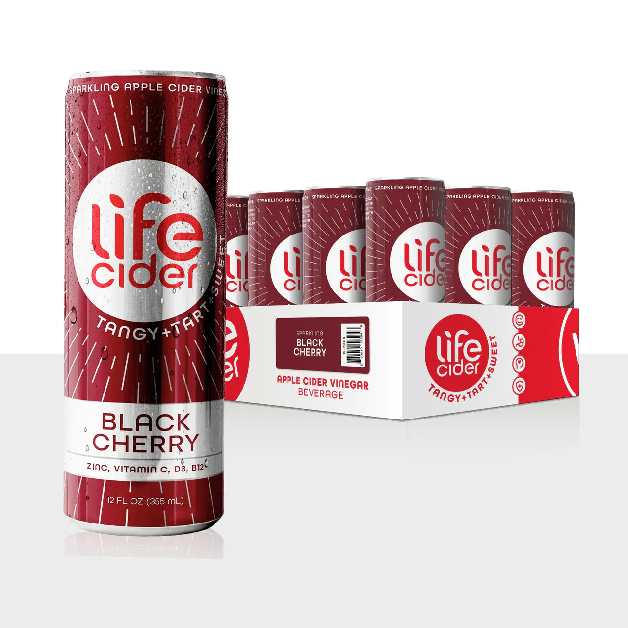 Life Cider ACV Drink, Black Cherry, 12 Pack
