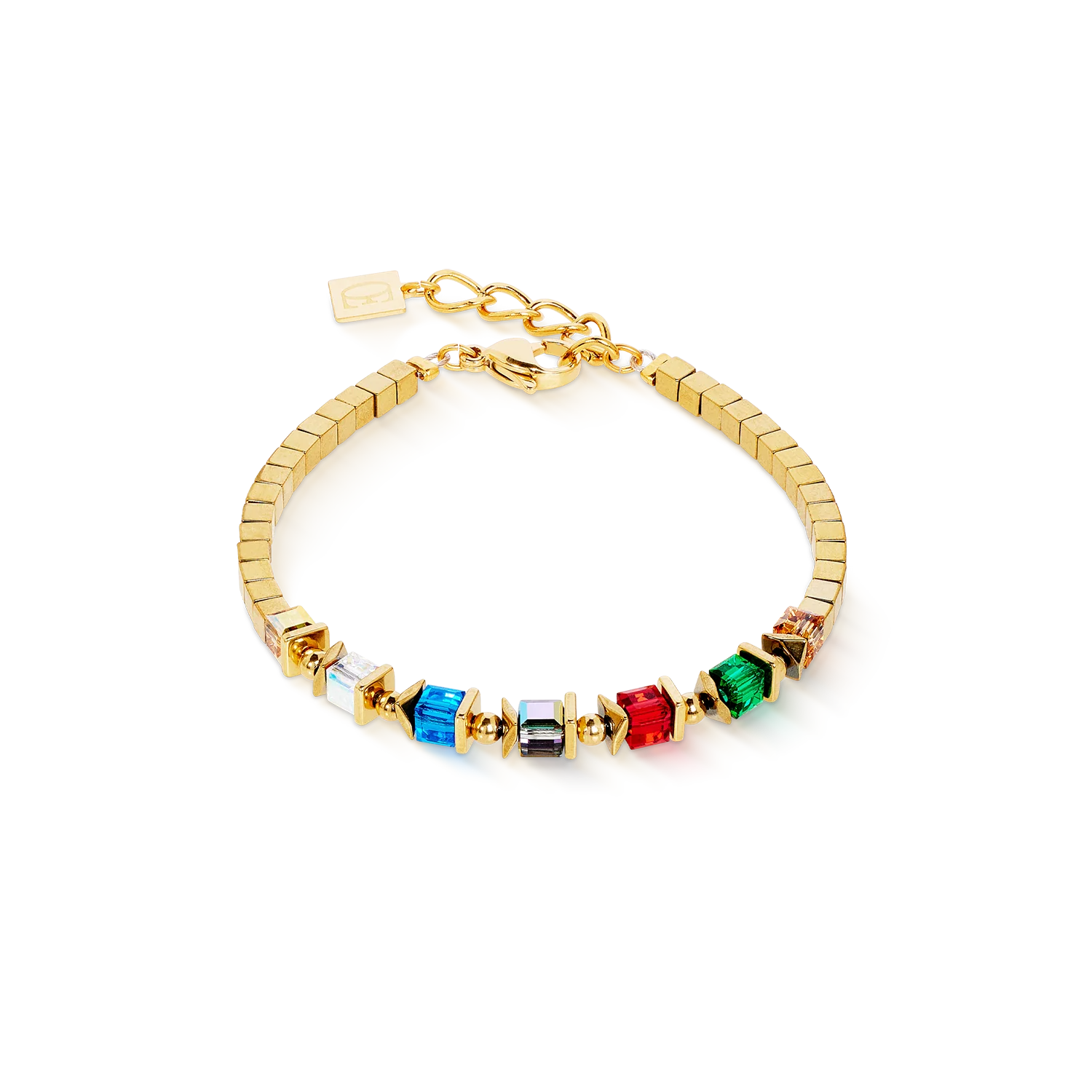 Bracelet Sparkling Cubes Fusion Chain gold-multicolour