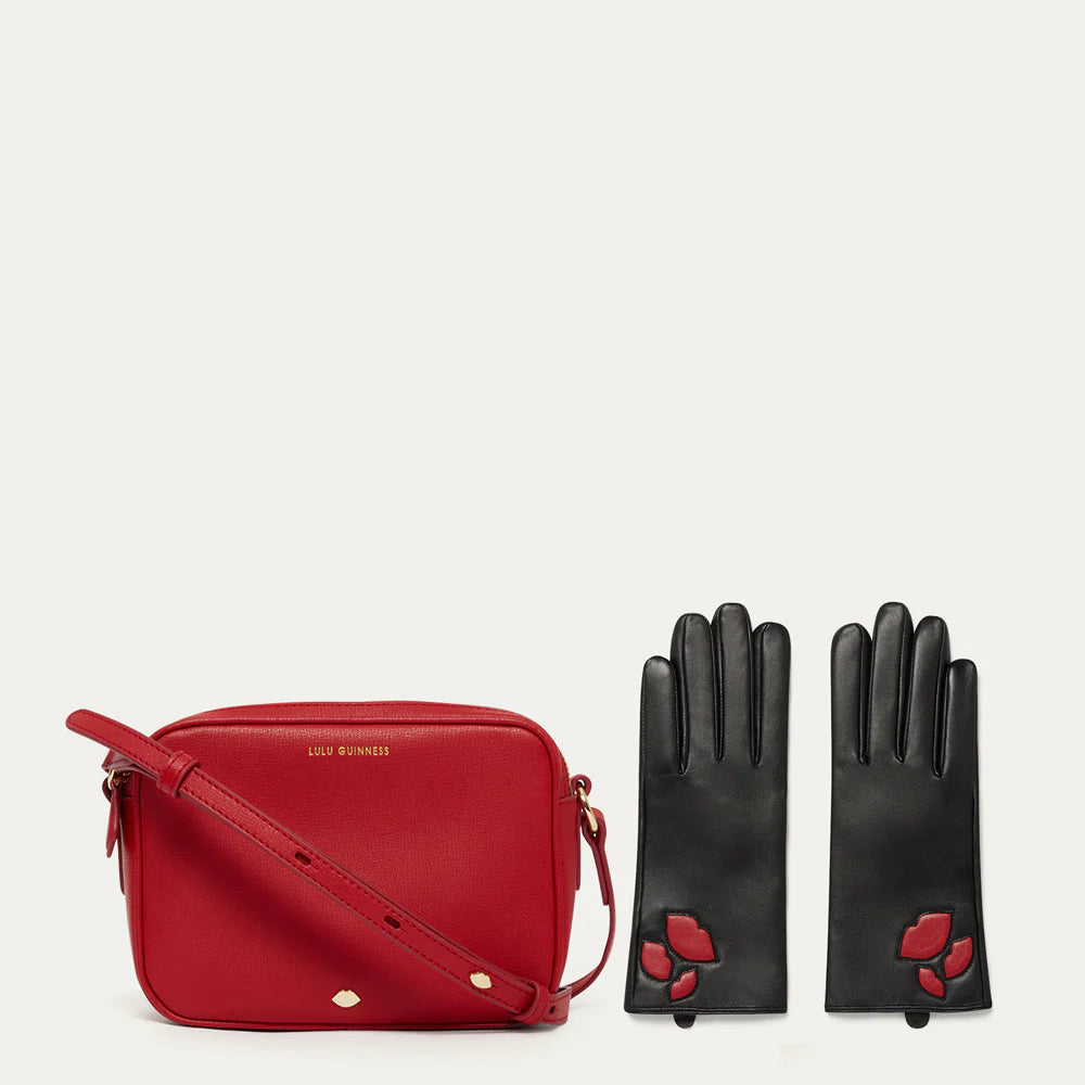LULU RED LEATHER COLE CROSSBODY & KAI GLOVE SET