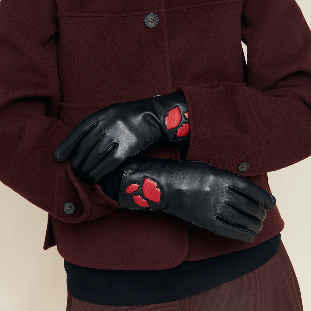 LULU RED LEATHER COLE CROSSBODY & KAI GLOVE SET