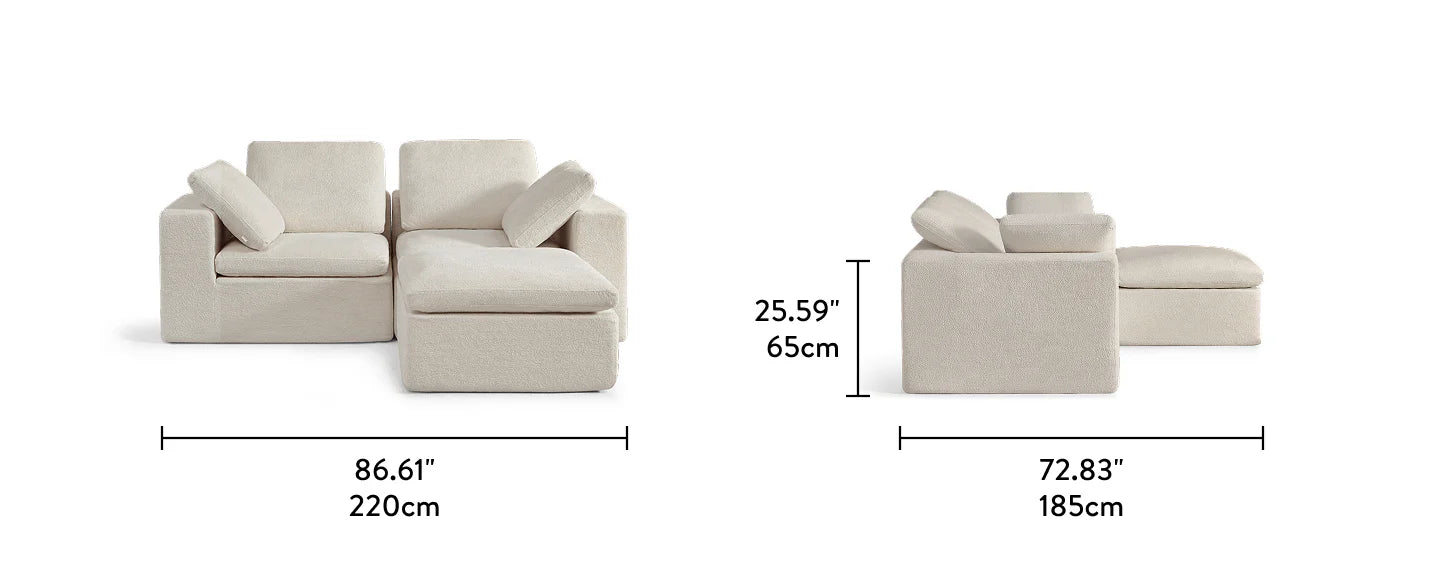 Hudson Modular Two Seater + Ottoman