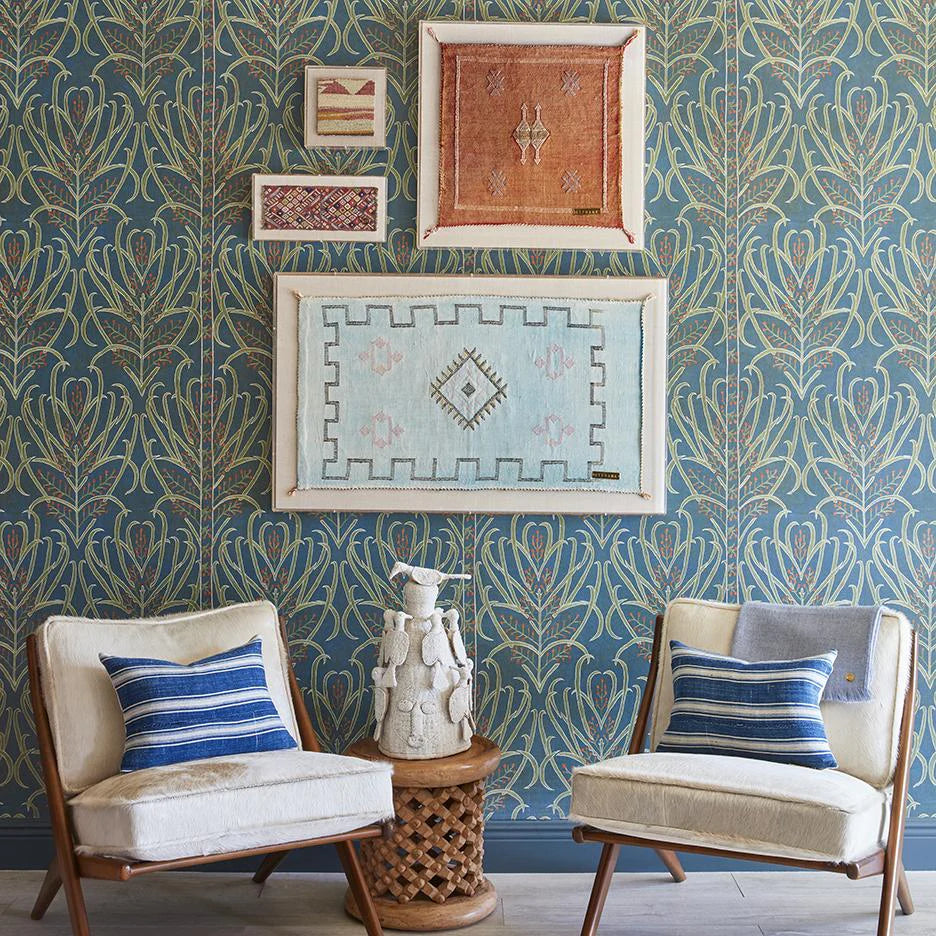 Teal Vines Suzani Wallpaper