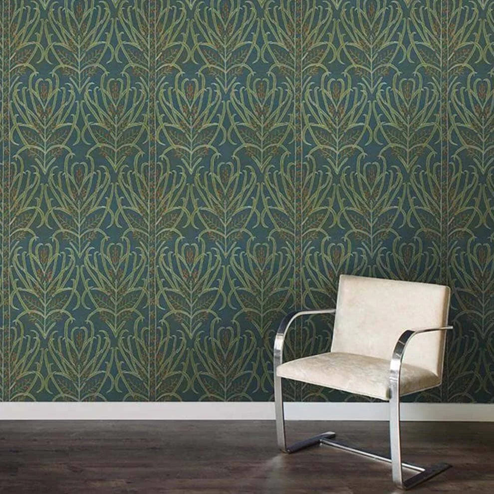 Teal Vines Suzani Wallpaper