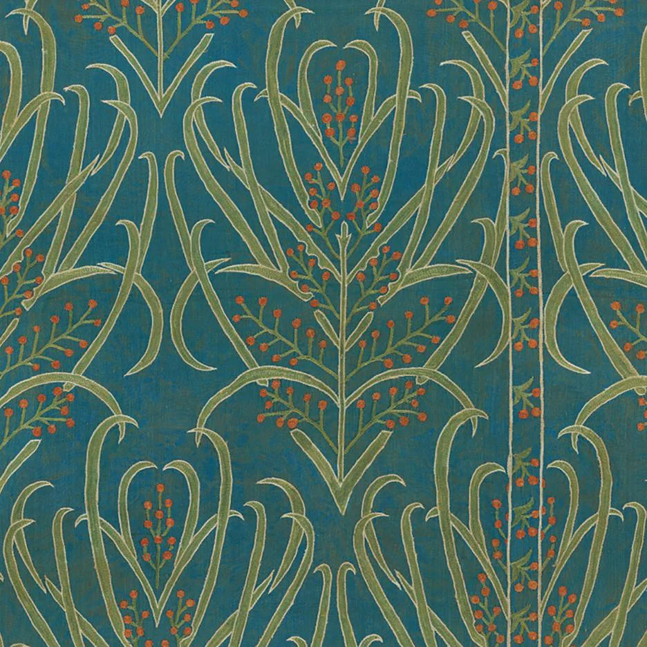 Teal Vines Suzani Wallpaper
