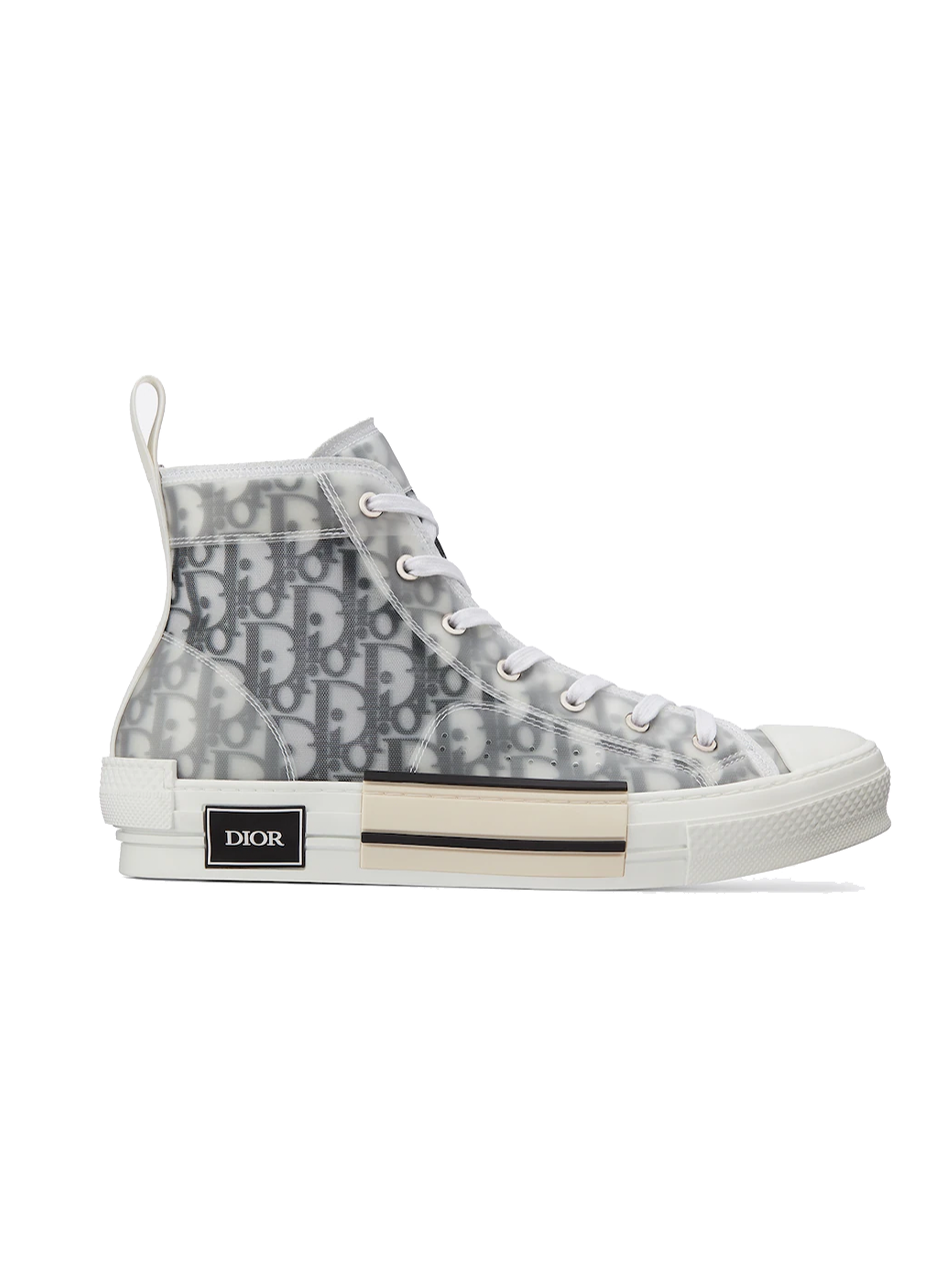 B23 High-Top Sneaker  White and Black Dior Oblique Canvas