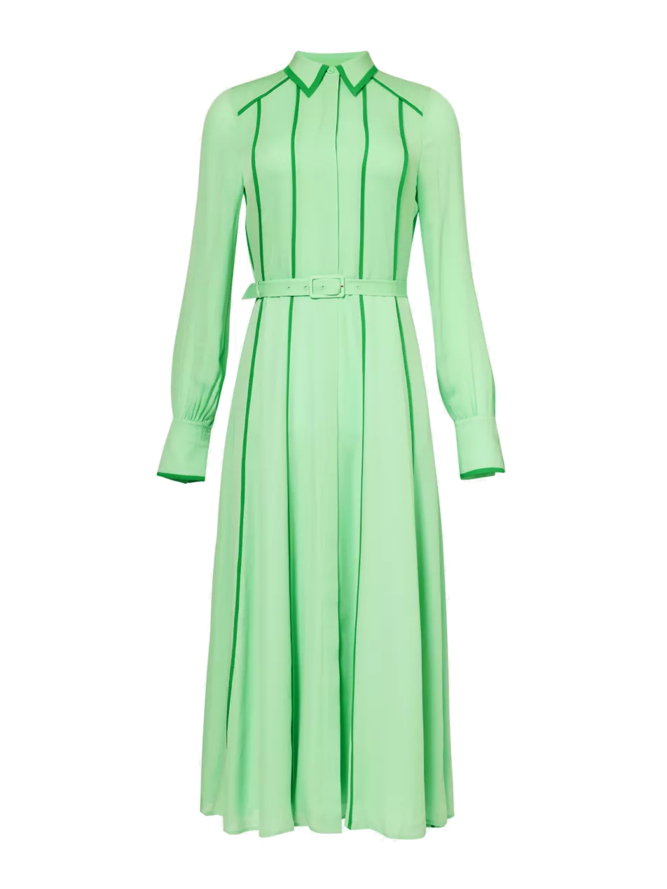 ME AND EM Contrast-trim silk maxi dress