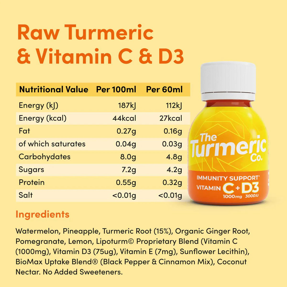 Raw Turmeric Vitamin C & D3 Shot Box