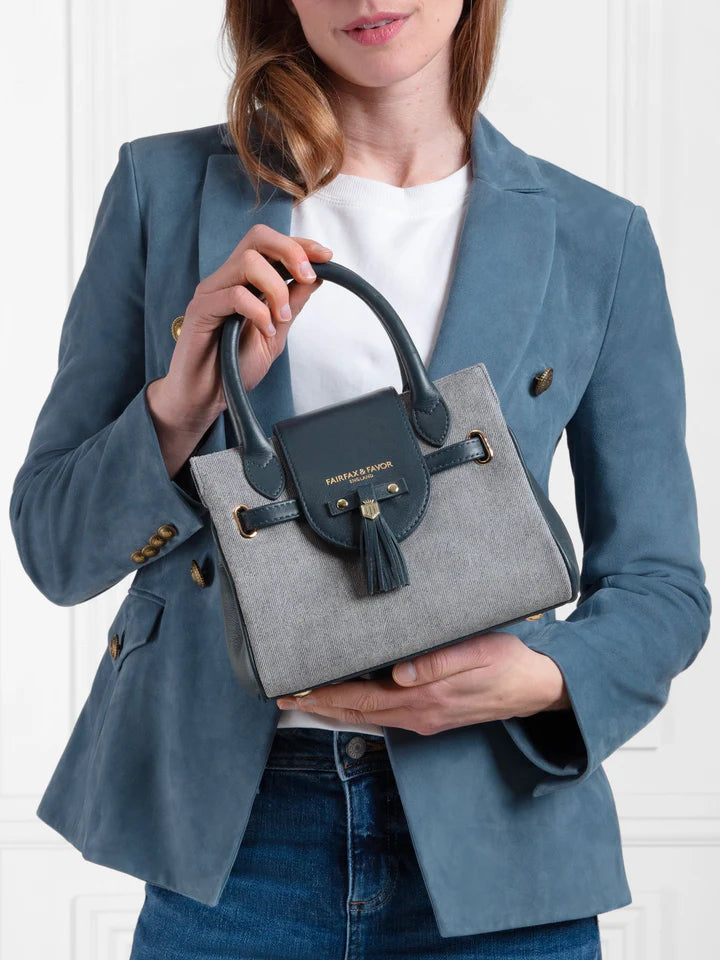 Windsor denim suede Crossbody Bag