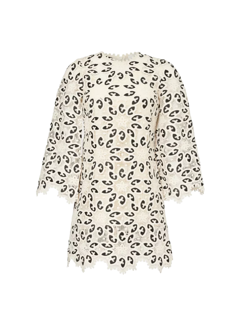 ZIMMERMANN Ottie floral-embroidered cotton-blend mini dress