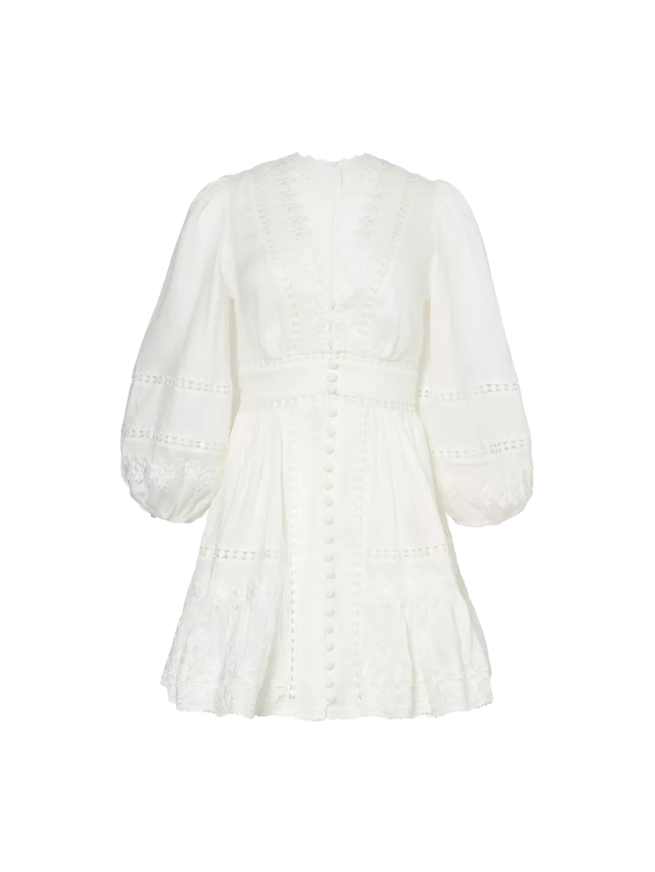 ZIMMERMANN Pop broderie-anglaise cotton mini dress